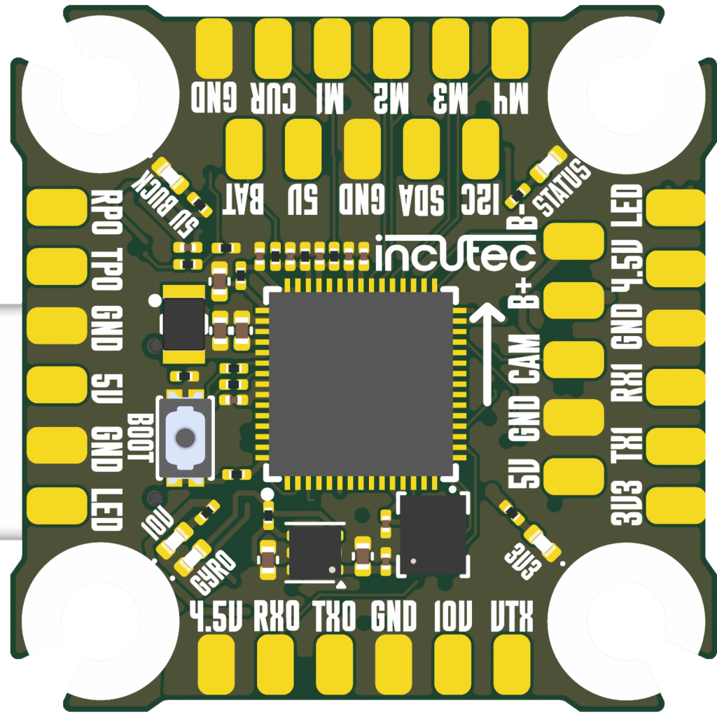 A populated flight-controller board
